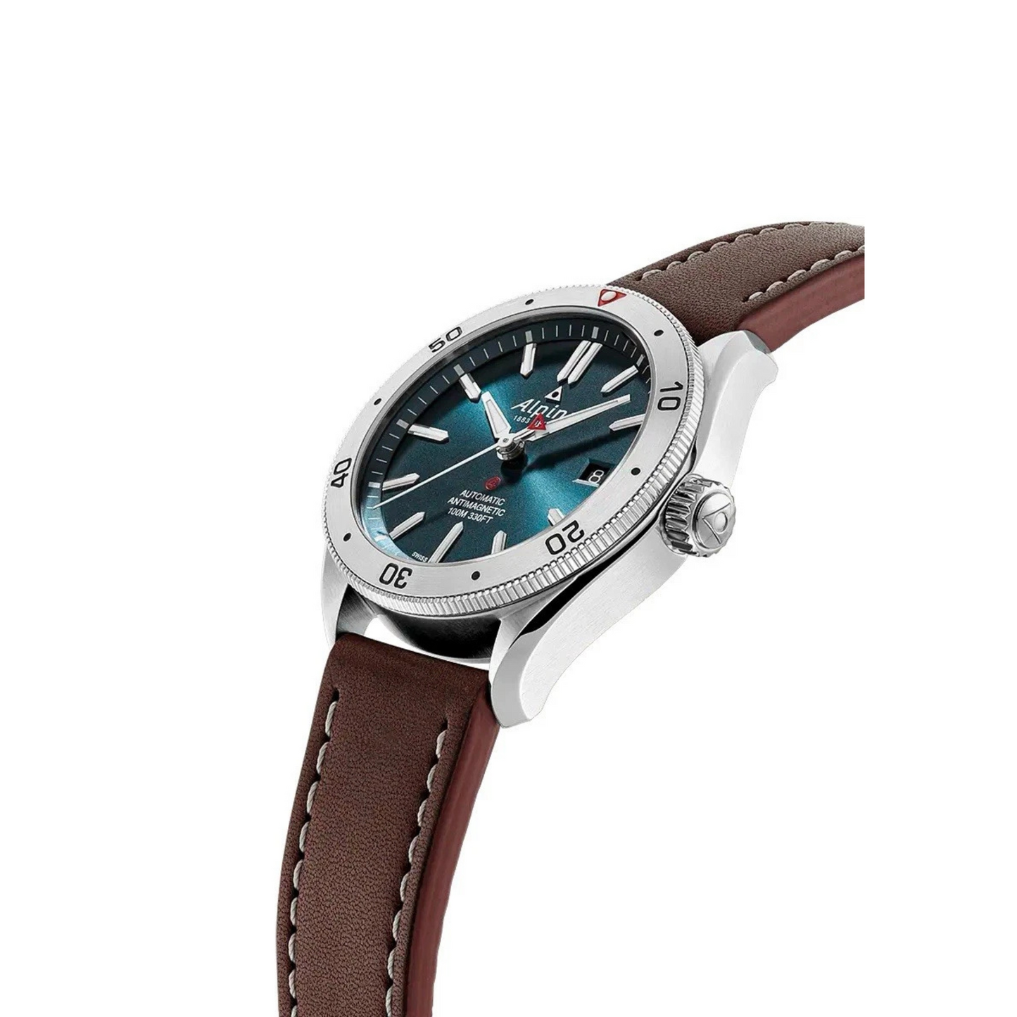 Alpina ALPINER 4 Automatic Blue Dial Brown Strap Men's Watch AL-525NS5AQ6