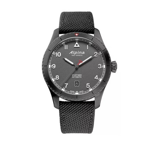 Men's Swiss Automatic Startimer Pilot Gray Rubber Strap Watch 41mm