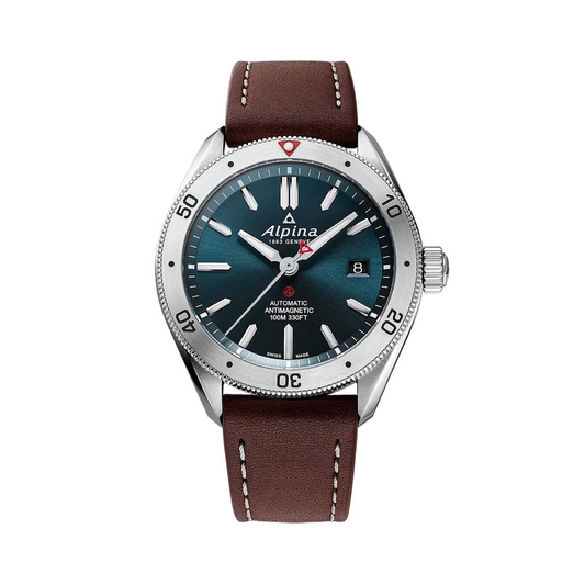 Alpina ALPINER 4 Automatic Blue Dial Brown Strap Men's Watch AL-525NS5AQ6