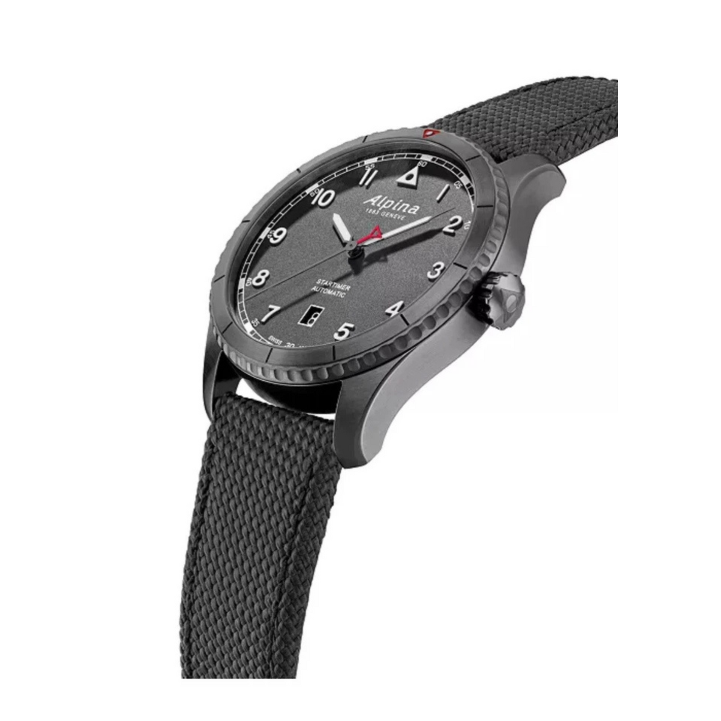 Men's Swiss Automatic Startimer Pilot Gray Rubber Strap Watch 41mm