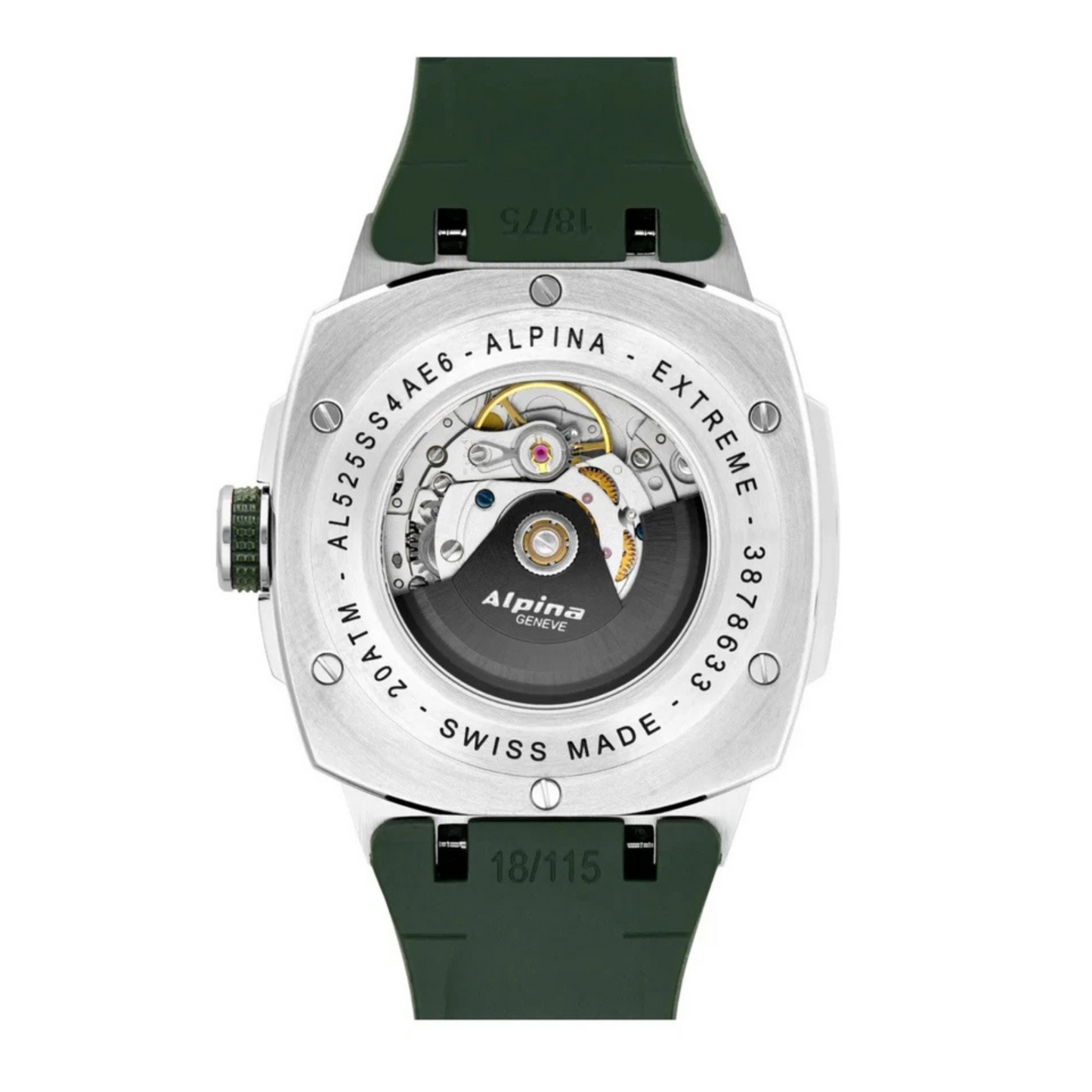 Alpina Alpiner Extreme Automatic Green Dial 42.5mm Men Swiss Watch Rubber Strap